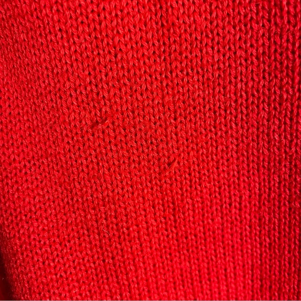 Vintage Sweater‎ Short Sleeves 4th of July America Embellished Flowers Red Blue